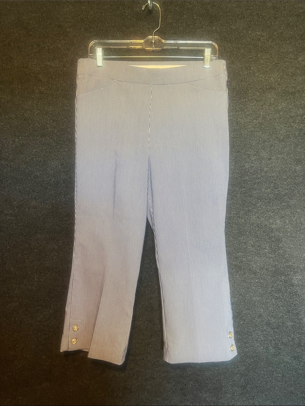 Counterparts Blue and White Pinstripe Capris